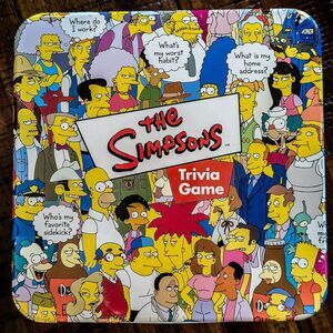 The Simpsons Trivia Card Game Collectors Tin 2000 Classic + Posters Complete VTG